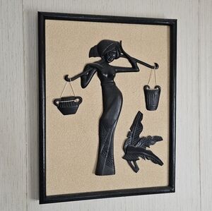 Black Framed Wall Art with Woman